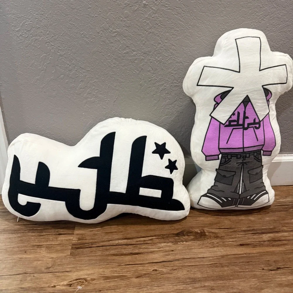 Divide The Youth DTY Pillow Set Plush‎ Cross Logo Black Rare Decor '24 Mini Drop